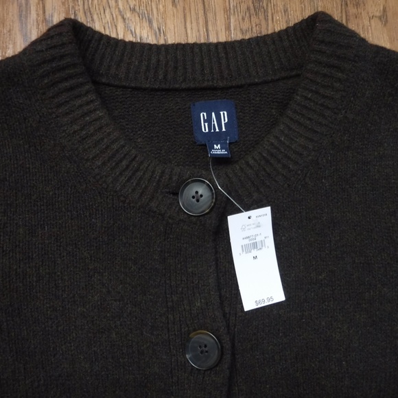 GAP Brown Color Cotton Blend Button Up Long Sleeve Sweater Cardigan - Picture 2 of 7